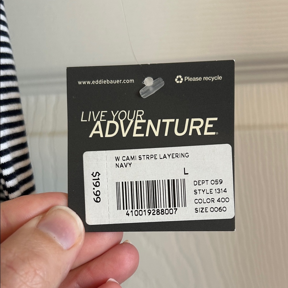 NWT: Eddie Bauer Sport Black/White and Pink/White Striped Tank Tops - Picture 5 of 10